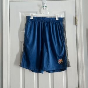 Blue and Gray Barcelona Football Club Men's Shorts
